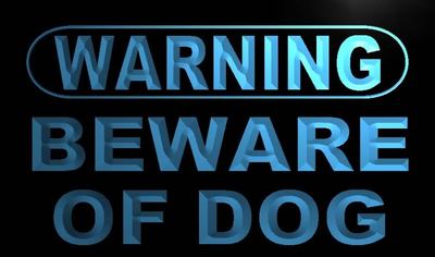 Warning - Beware of Dog neon sign LED
