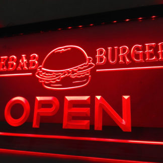 Kebab Burger Open neon sign LED