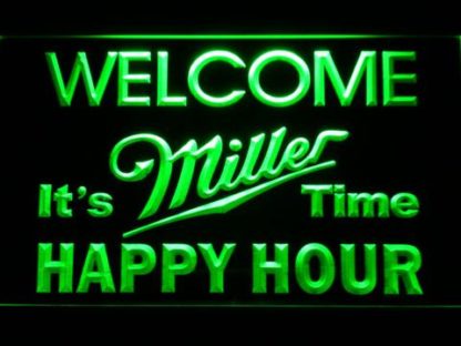 Miller It's Miller Time Happy Hour neon sign LED