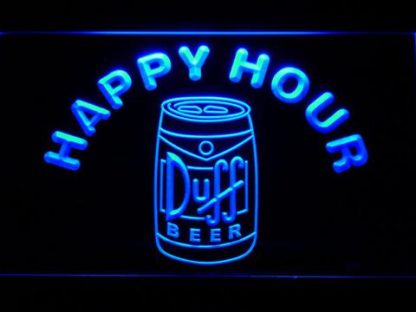 Duff Can Happy Hour neon sign LED