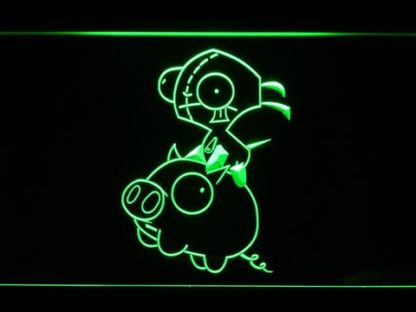 Invader Zim Gir and Piggy neon sign LED