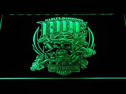 Harley Davidson Skull Ride neon sign LED