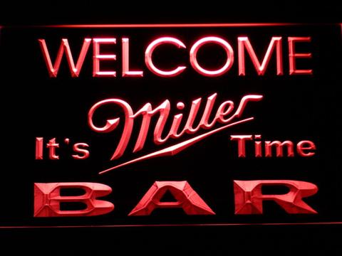 Miller It's Miller Time Welcome Bar neon sign LED