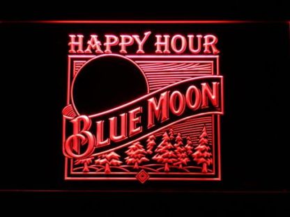 Blue Moon Old Logo Happy Hour neon sign LED
