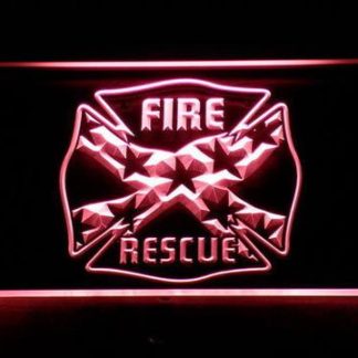 Fire Rescue Confederate Flag neon sign LED