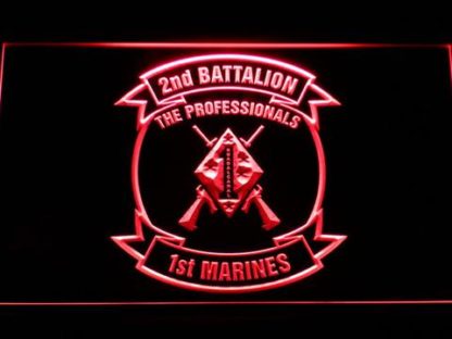 US Marine Corps 2nd Battalion 1st Marines neon sign LED
