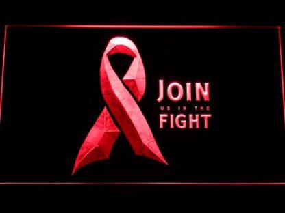 Pink Ribbon Join The Fight neon sign LED