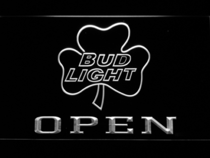 Bud Light Shamrock Open neon sign LED