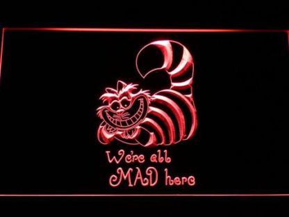 Alice in Wonderland Cheshire Cat We're All Mad Here neon sign LED