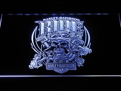 Harley Davidson Skull Ride neon sign LED