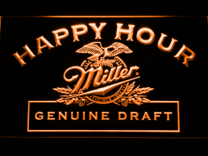 Miller Genuine Draft Happy Hour neon sign LED