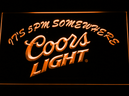 Coors Light It's 5pm Somewhere neon sign LED