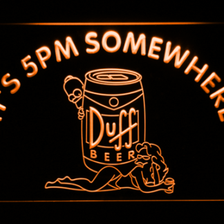Duff Simpsons It's 5pm Somewhere neon sign LED