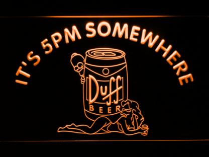Duff Simpsons It's 5pm Somewhere neon sign LED