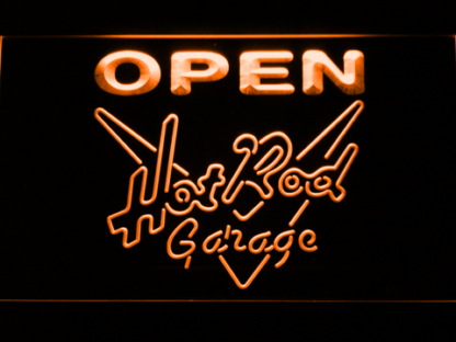 Hot Rod Garage Open neon sign LED