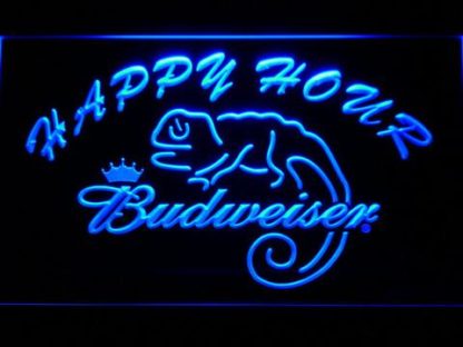 Budweiser Lizard Happy Hour neon sign LED