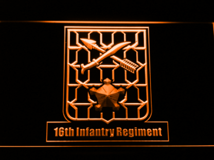 US Army 16th Infantry Regiment neon sign LED