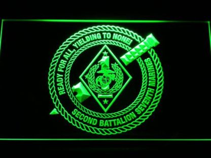 US Marine Corps 2nd Battalion 7th Marines neon sign LED