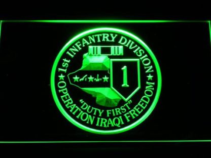 US Army 1st Infantry Division Operation Iraqi Freedom neon sign LED