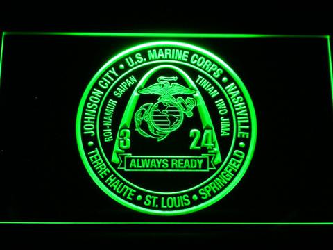 US Marine Corps 3rd Battalion 24th Marines neon sign LED