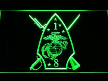 US Marine Corps 1st Battalion 8th Marines neon sign LED