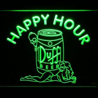 Duff Simpsons Happy Hour neon sign LED