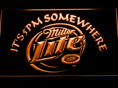 Miller Lite It's 5pm Somewhere neon sign LED