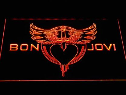 Bon Jovi Heart and Dagger Logo neon sign LED