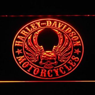 Harley Davidson Skull with Wings neon sign LED