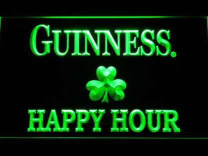 Guinness Shamrock Happy Hour neon sign LED