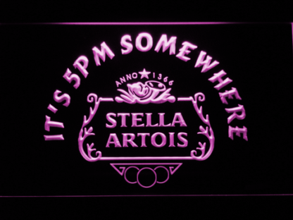 Stella Artois Crest It's 5pm Somewhere neon sign LED