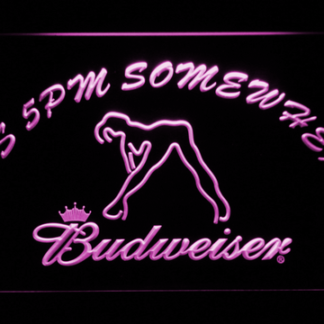Budweiser Woman's Silhouette It's 5pm Somewhere neon sign LED