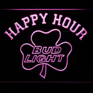 Bud Light Shamrock Happy Hour neon sign LED