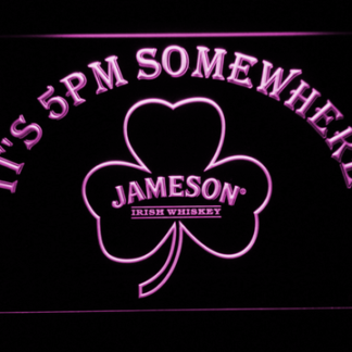 Jameson Shamrock It's 5pm Somewhere neon sign LED