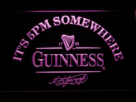 Guinness Signature It's 5pm Somewhere neon sign LED