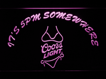 Coors Light Bikini It's 5pm Somewhere neon sign LED