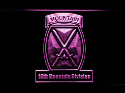 US Army 10th Mountain Division neon sign LED