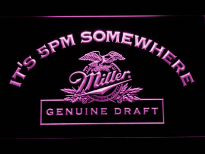 Miller Genuine Draft It's 5pm Somewhere neon sign LED