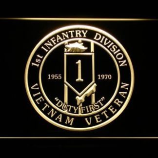 US Army 1st Infantry Division Vietnam Veteran neon sign LED