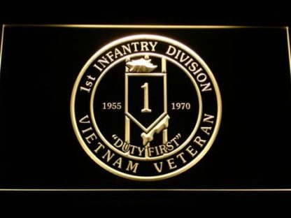 US Army 1st Infantry Division Vietnam Veteran neon sign LED