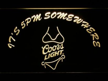Coors Light Bikini It's 5pm Somewhere neon sign LED