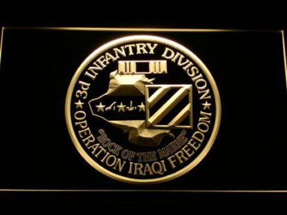 US Army 3rd Infantry Division Operation Iraqi Freedom neon sign LED