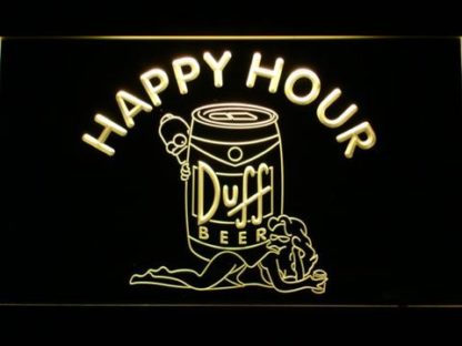 Duff Simpsons Happy Hour neon sign LED