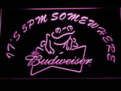 Budweiser Frog It's 5pm Somewhere neon sign LED