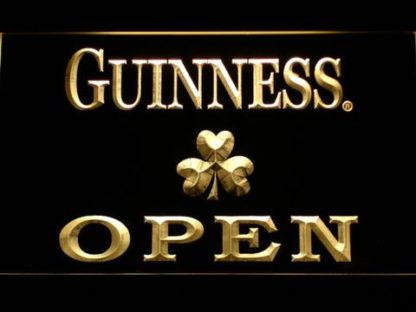 Guinness Shamrock Open neon sign LED