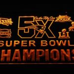 New England Patriots 5X Super Bowl Champions Logos - Image 8