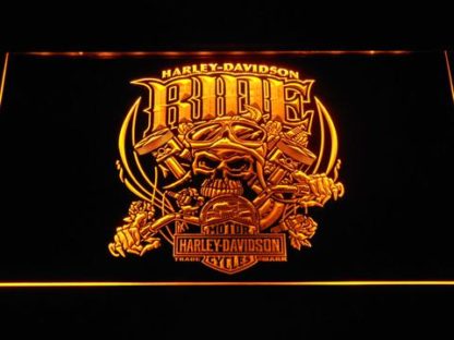 Harley Davidson Skull Ride neon sign LED