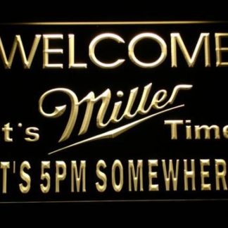 Miller It's Miller Time 5pm neon sign LED