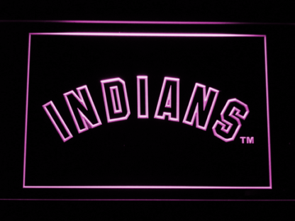 Cleveland Indians Text neon sign LED