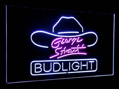 George Strait Bud Light Music Beer Bar Decor Dual Color Led Neon Sign neon sign LED